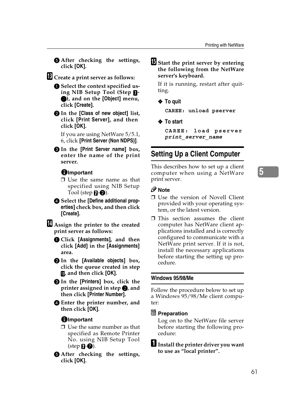 Setting up a client computer, Windows 95/98/me | Dixon Aficio 1515 User Manual | Page 631 / 1171