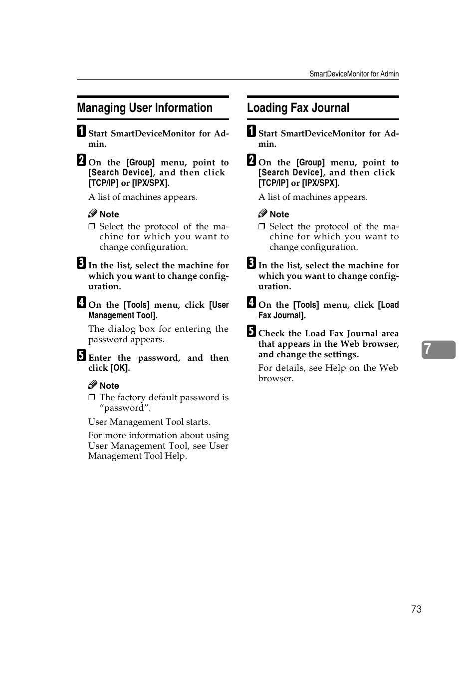 Managing user information, Loading fax journal | Dixon Aficio 1515 User Manual | Page 643 / 1171