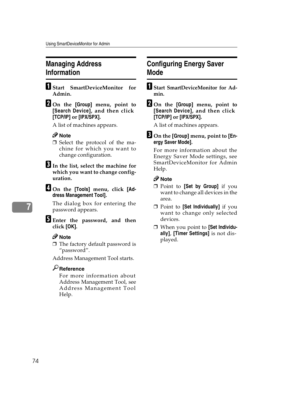 Managing address information, Configuring energy saver mode | Dixon Aficio 1515 User Manual | Page 644 / 1171