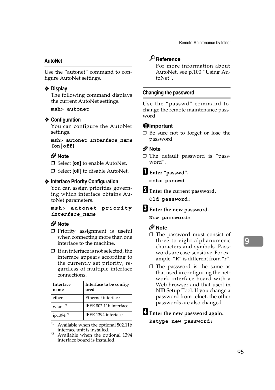 Autonet, Changing the password | Dixon Aficio 1515 User Manual | Page 665 / 1171