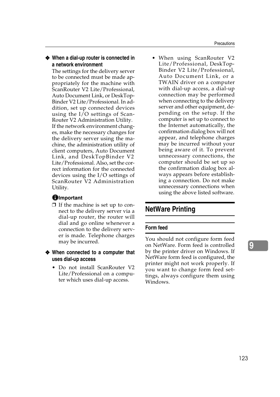 Netware printing, Form feed | Dixon Aficio 1515 User Manual | Page 693 / 1171
