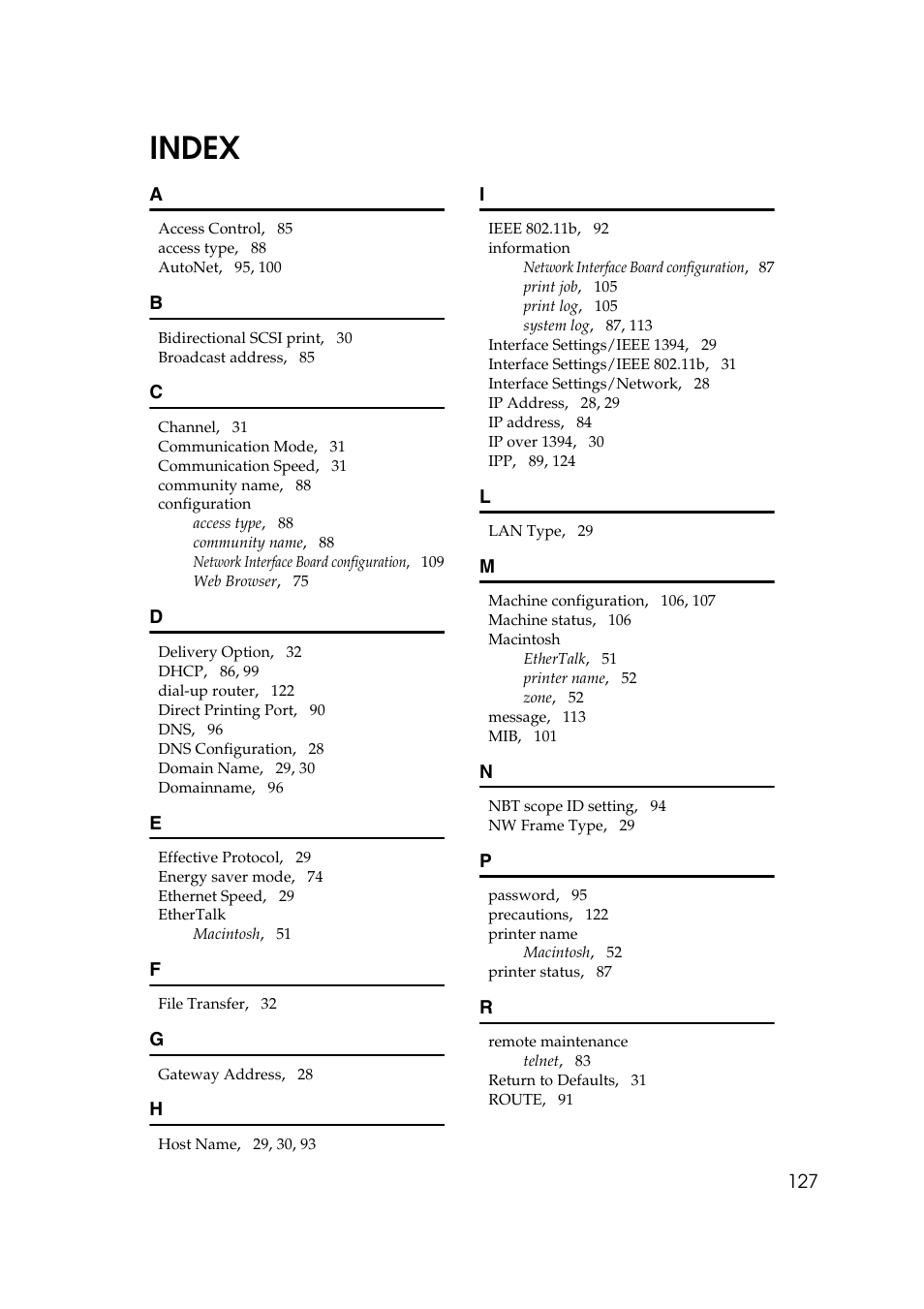 Index | Dixon Aficio 1515 User Manual | Page 697 / 1171