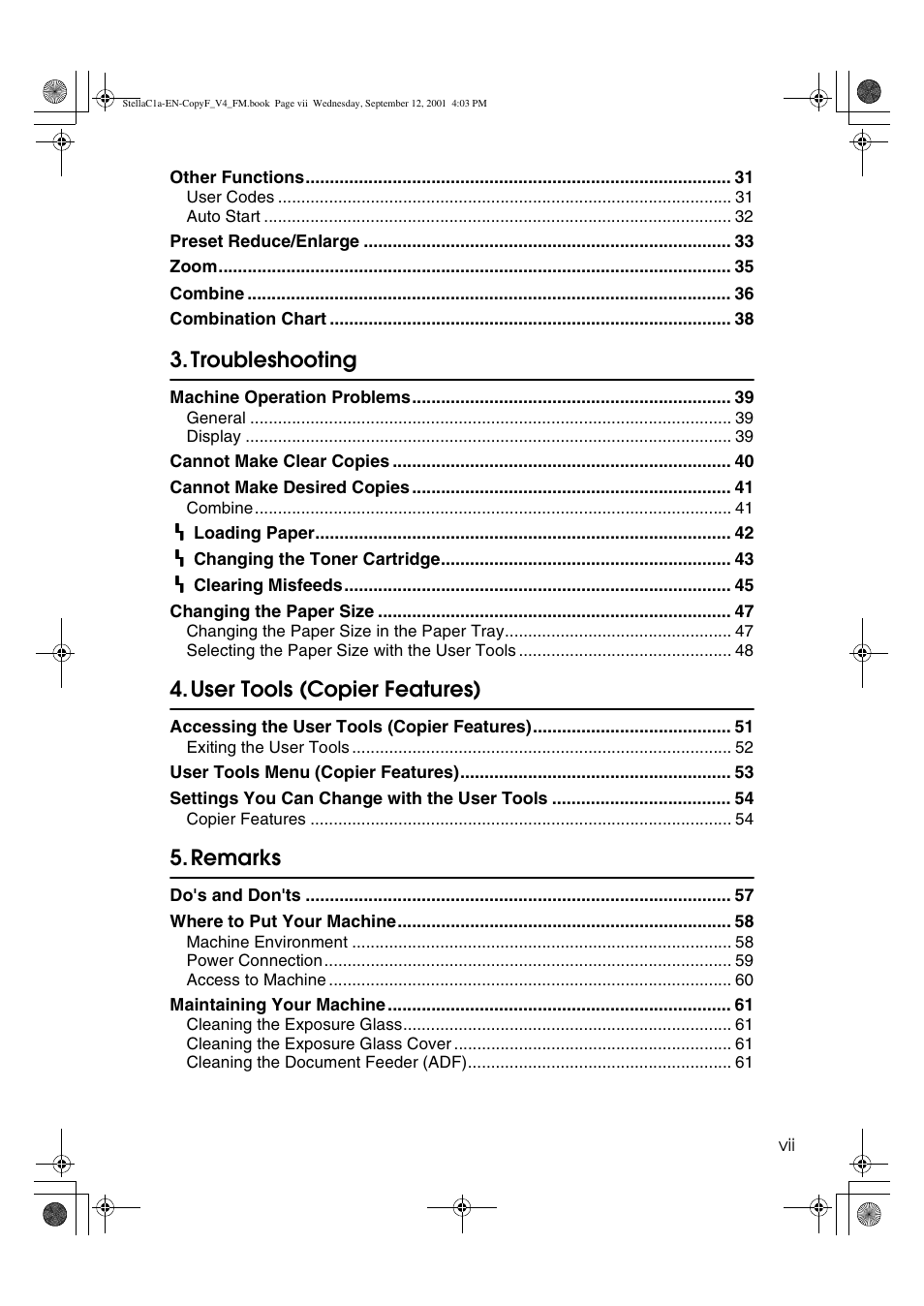Troubleshooting, User tools (copier features), Remarks | Dixon Aficio 1515 User Manual | Page 735 / 1171