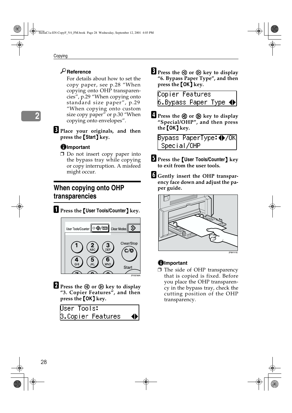 When copying onto ohp transparencies | Dixon Aficio 1515 User Manual | Page 764 / 1171