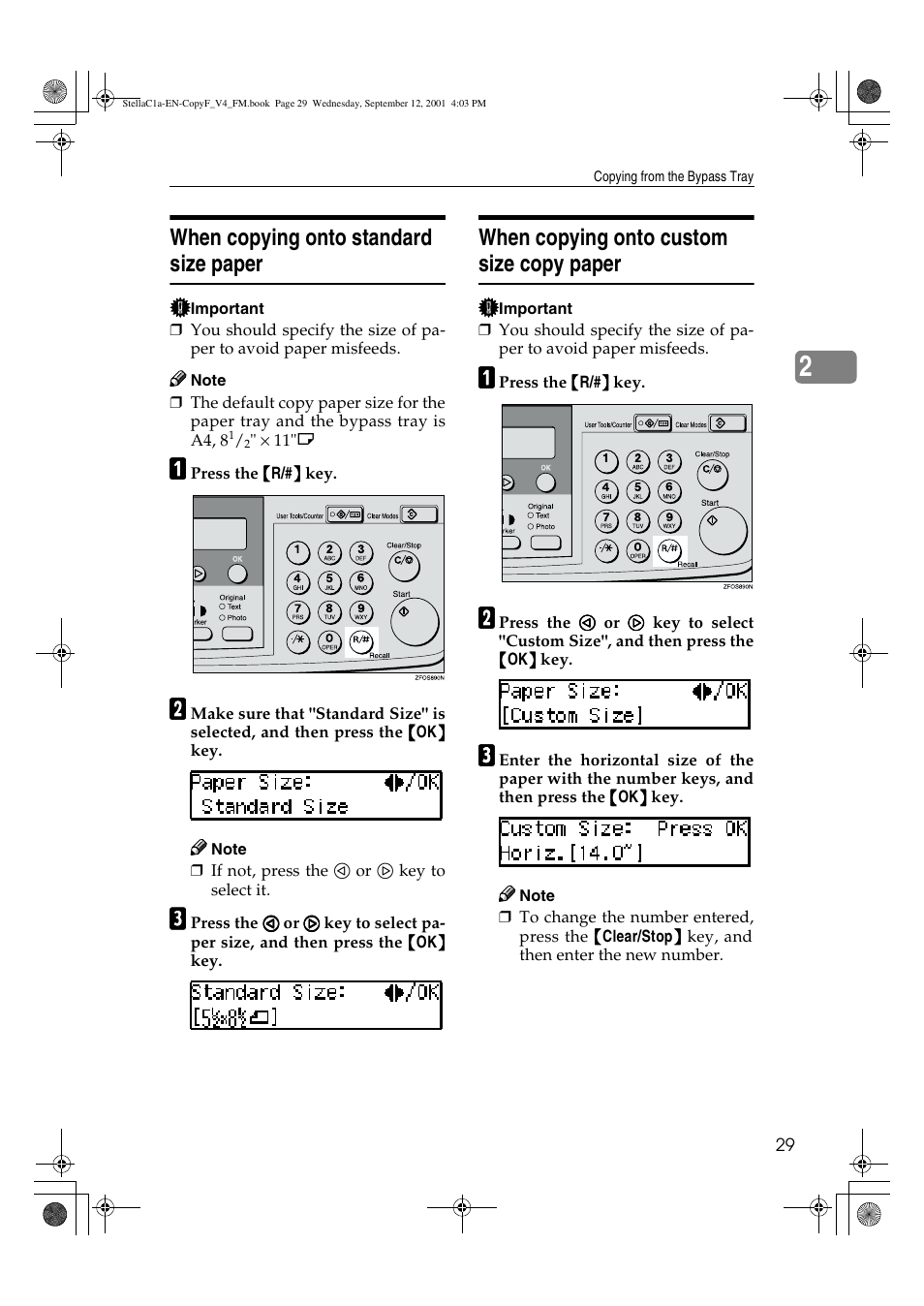 When copying onto standard size paper, When copying onto custom size copy paper | Dixon Aficio 1515 User Manual | Page 765 / 1171