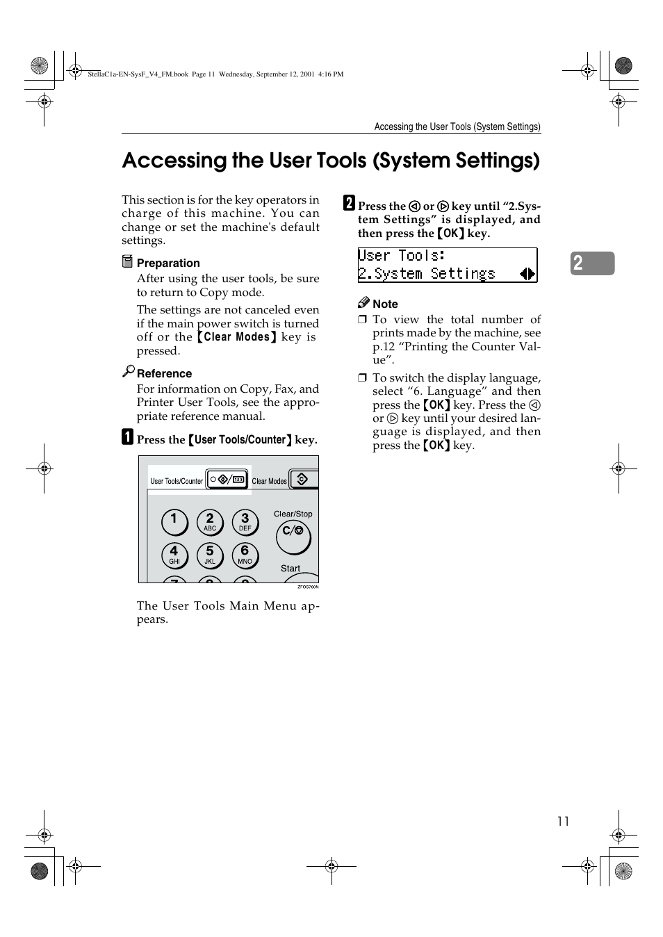 Accessing the user tools (system settings), 2accessing the user tools (system settings) | Dixon Aficio 1515 User Manual | Page 825 / 1171