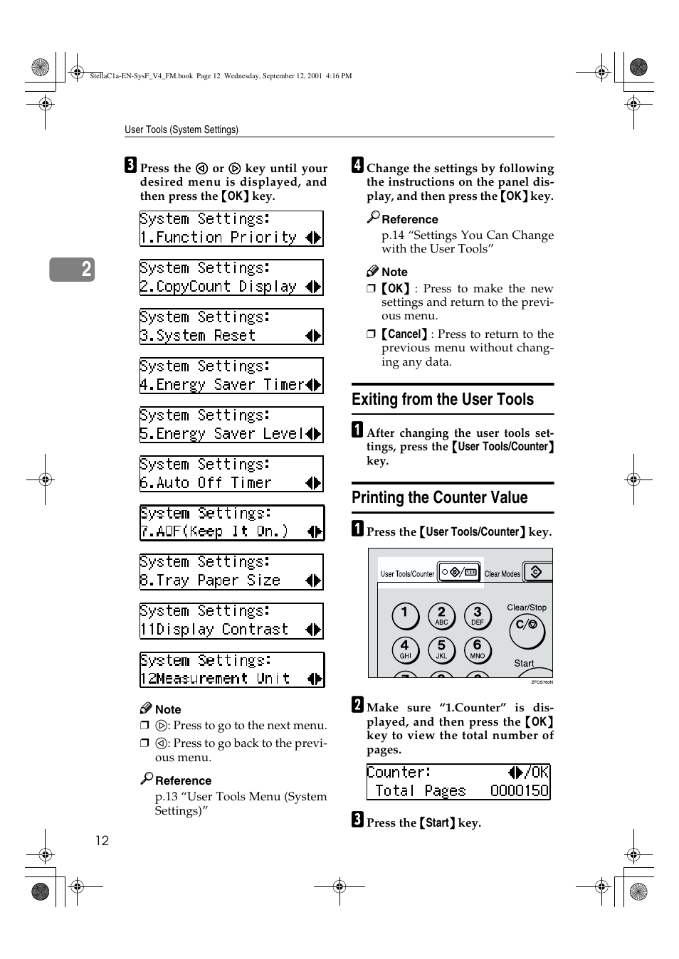 Exiting from the user tools, Printing the counter value | Dixon Aficio 1515 User Manual | Page 826 / 1171