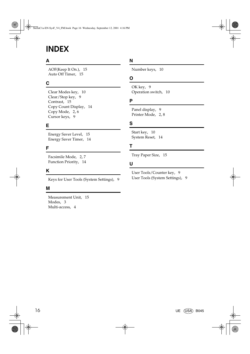 Index | Dixon Aficio 1515 User Manual | Page 830 / 1171