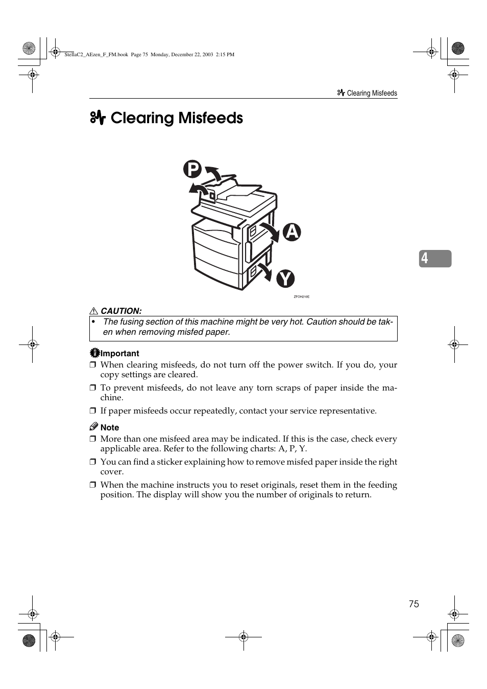 Clearing misfeeds | Dixon Aficio 1515 User Manual | Page 85 / 1171