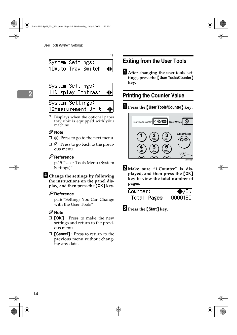 Exiting from the user tools, Printing the counter value | Dixon Aficio 1515 User Manual | Page 936 / 1171