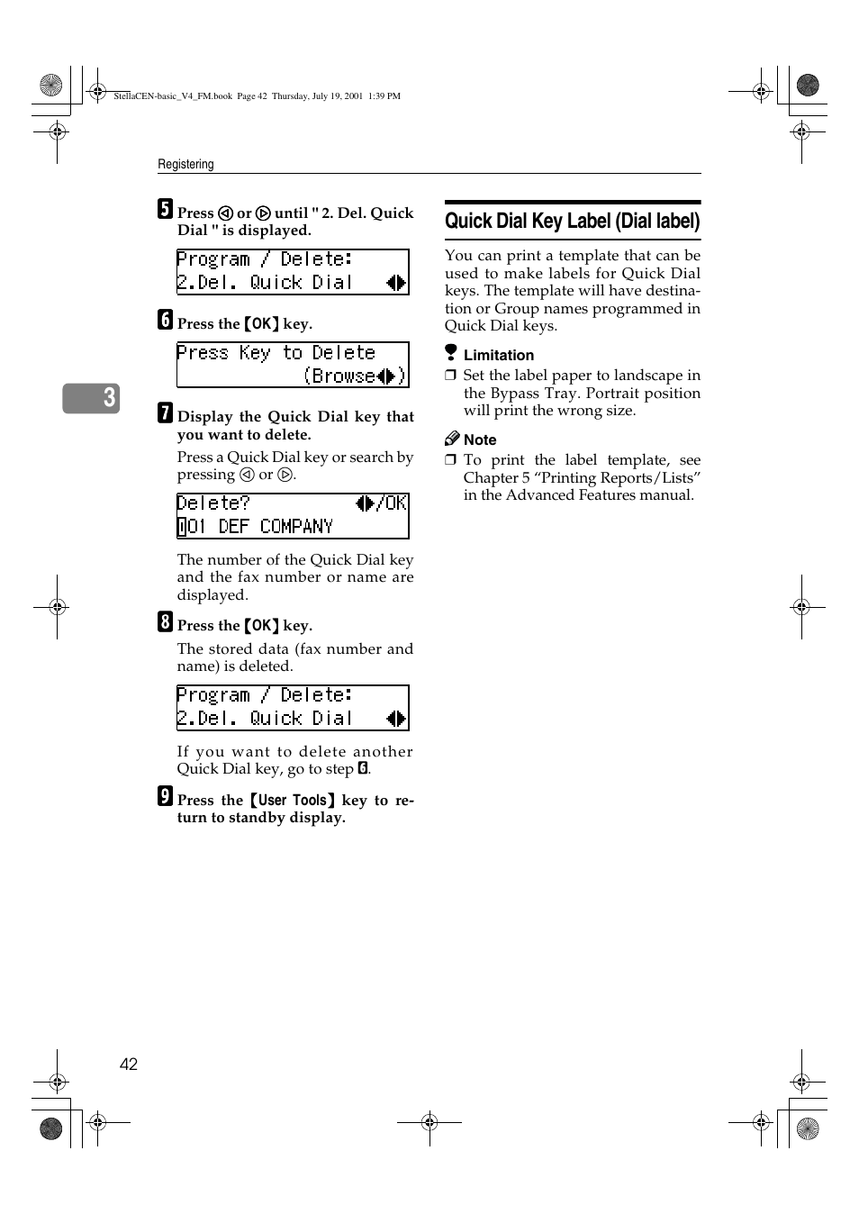 Quick dial key label (dial label) | Dixon Aficio 1515 User Manual | Page 993 / 1171