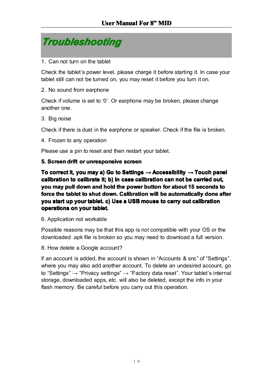 Troubleshooting | Curtis LT8029 User Manual | Page 18 / 19