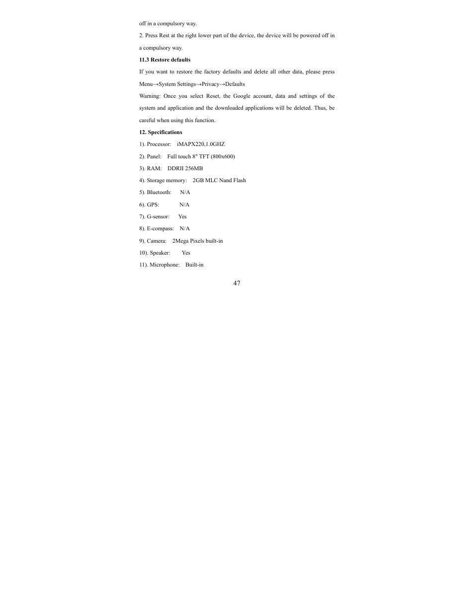 Curtis LT8025 User Manual | Page 47 / 49