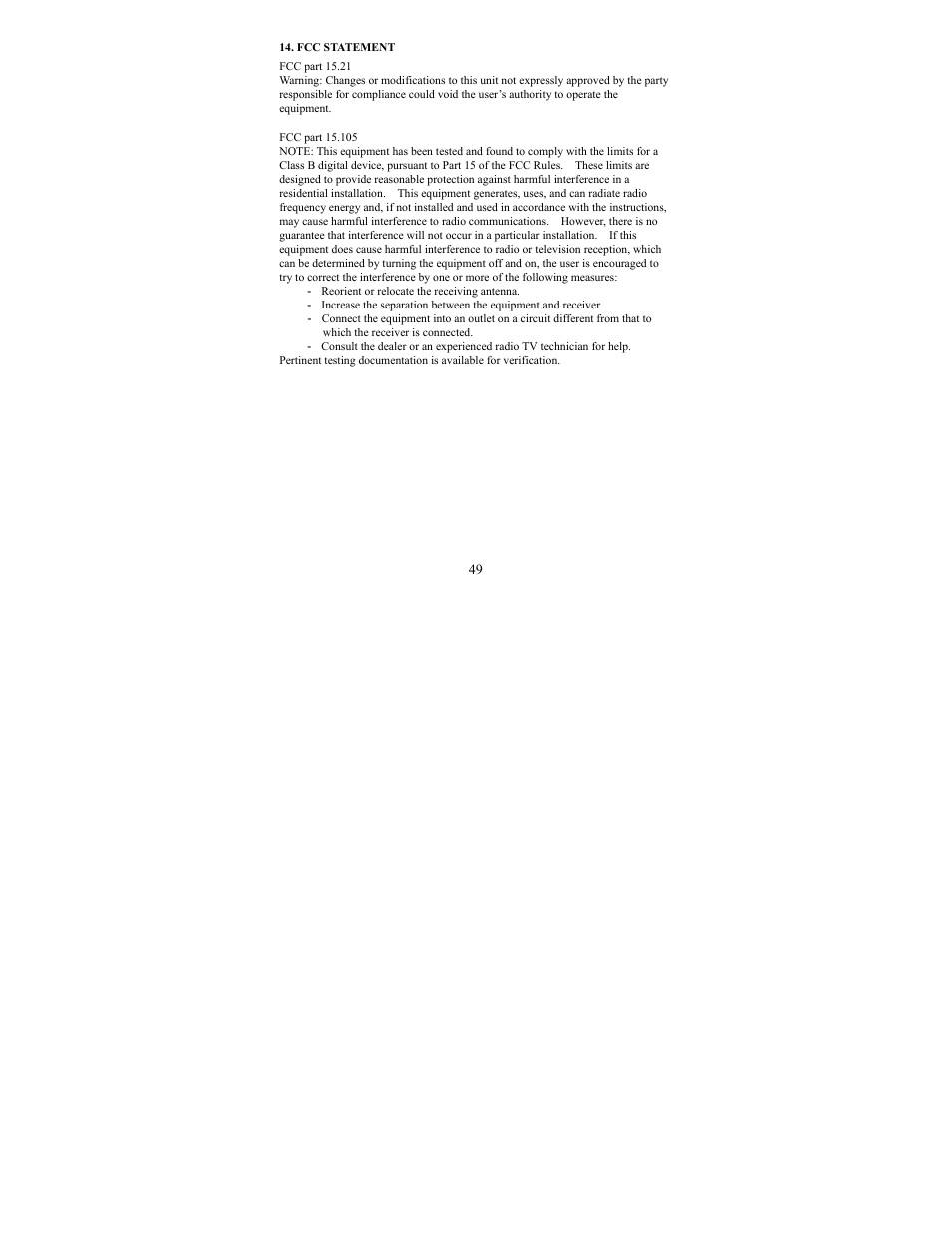 Curtis LT8025 User Manual | Page 49 / 49