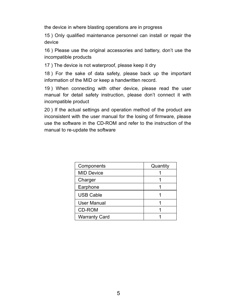 Curtis LT5000 User Manual | Page 5 / 45