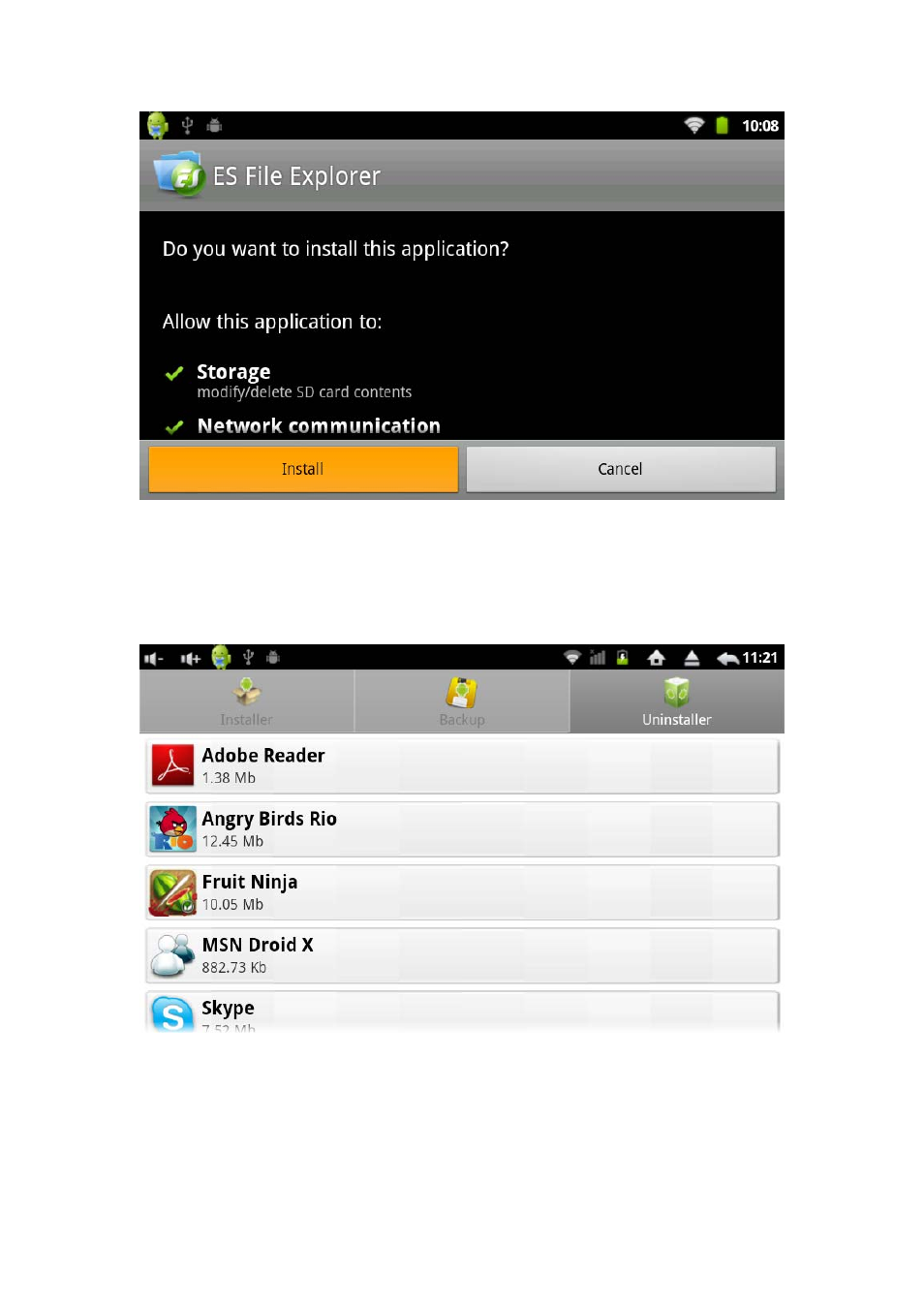 2 uninstall applications | Curtis LT7029 User Manual | Page 15 / 63