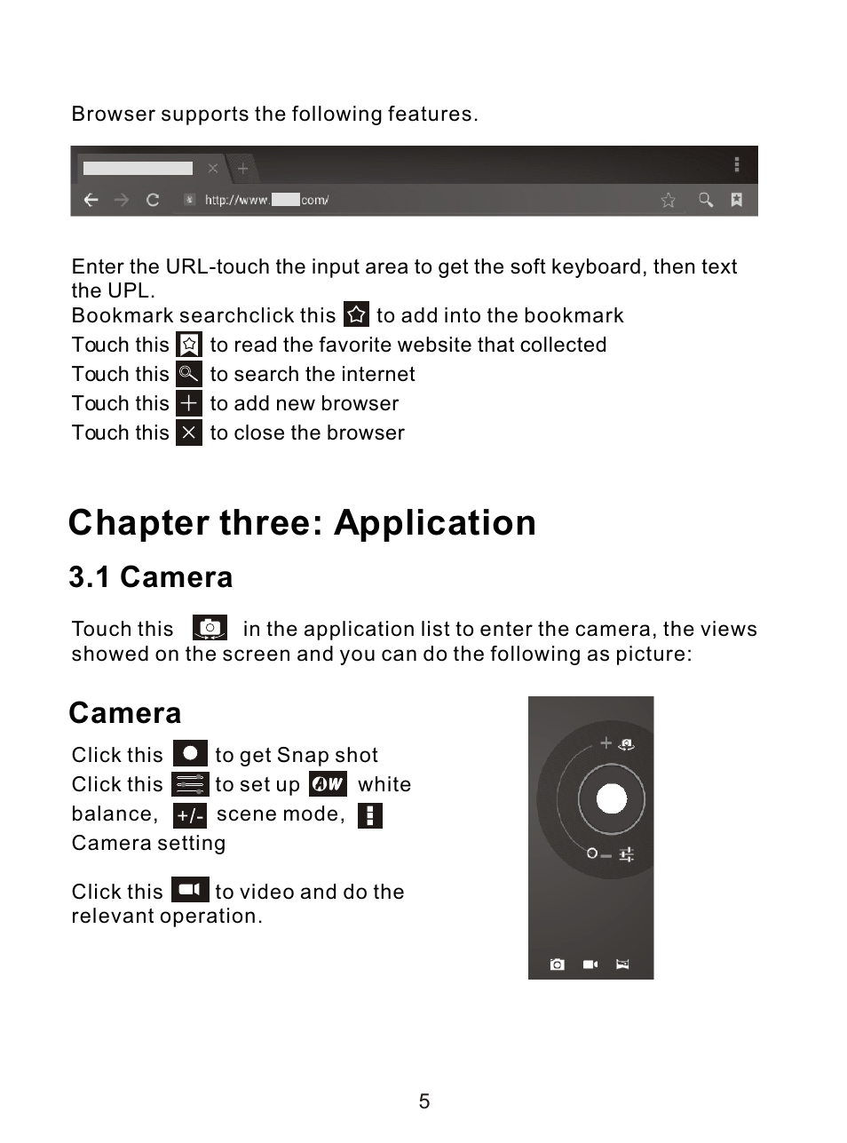 Ò³ãæ 9, Chapter three: application, 1 camera | Camera | Curtis LT7033D User Manual | Page 9 / 16