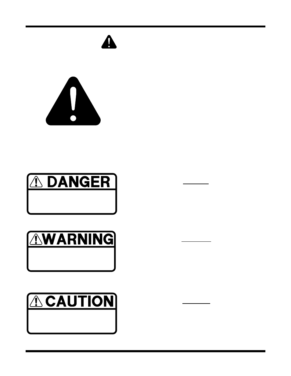 Safety, Safety symbols caution, Danger | Warning | Dixon 13087-0400 User Manual | Page 5 / 36