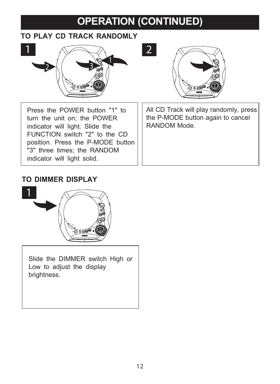 Operation (continued) | Curtis CR3988 User Manual | Page 13 / 20