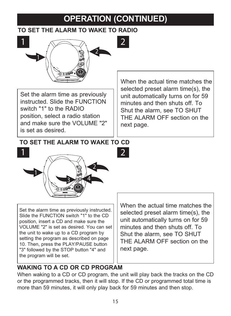 Operation (continued) | Curtis CR3988 User Manual | Page 16 / 20