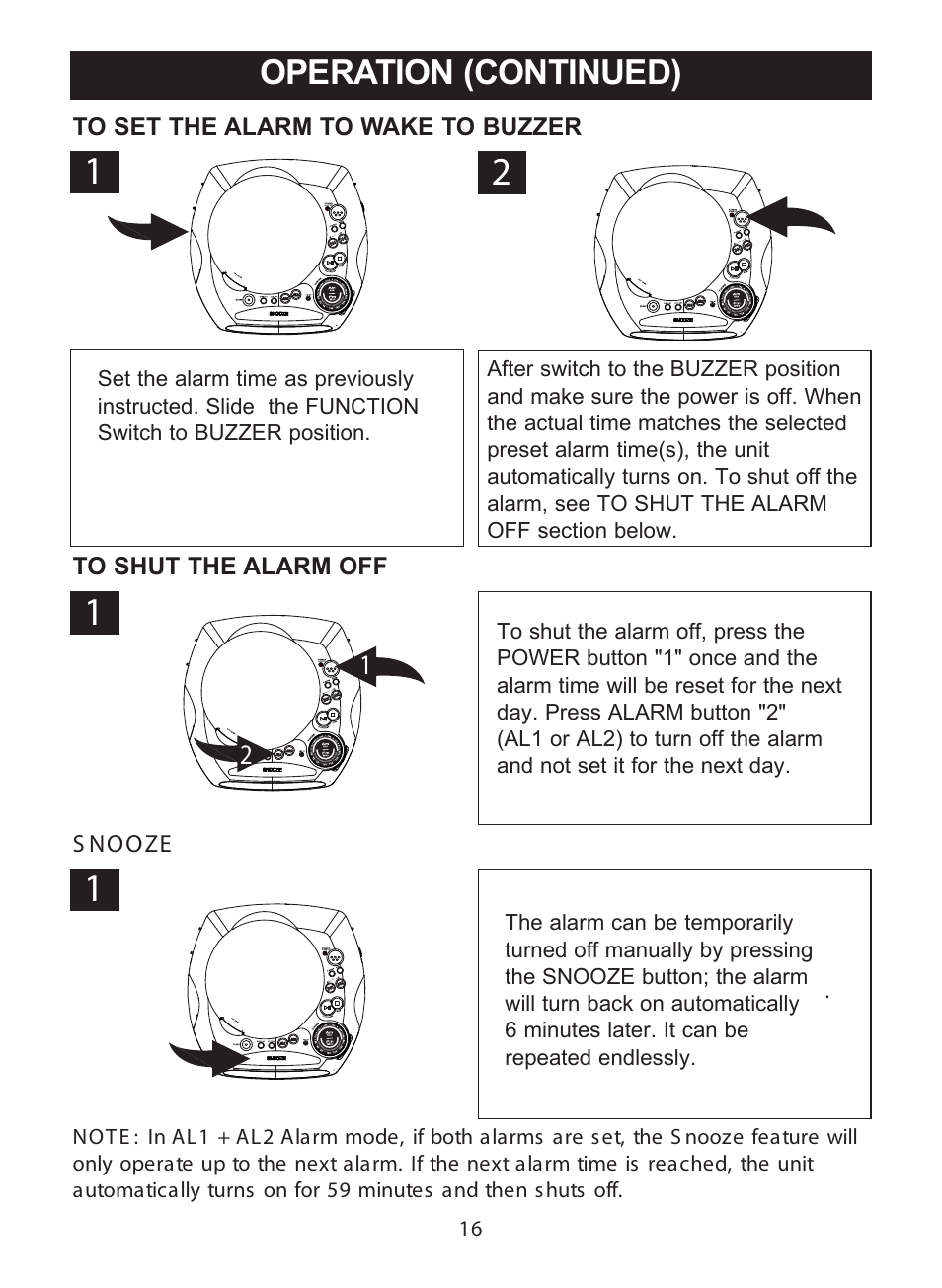 Operation (continued) | Curtis CR3988 User Manual | Page 17 / 20