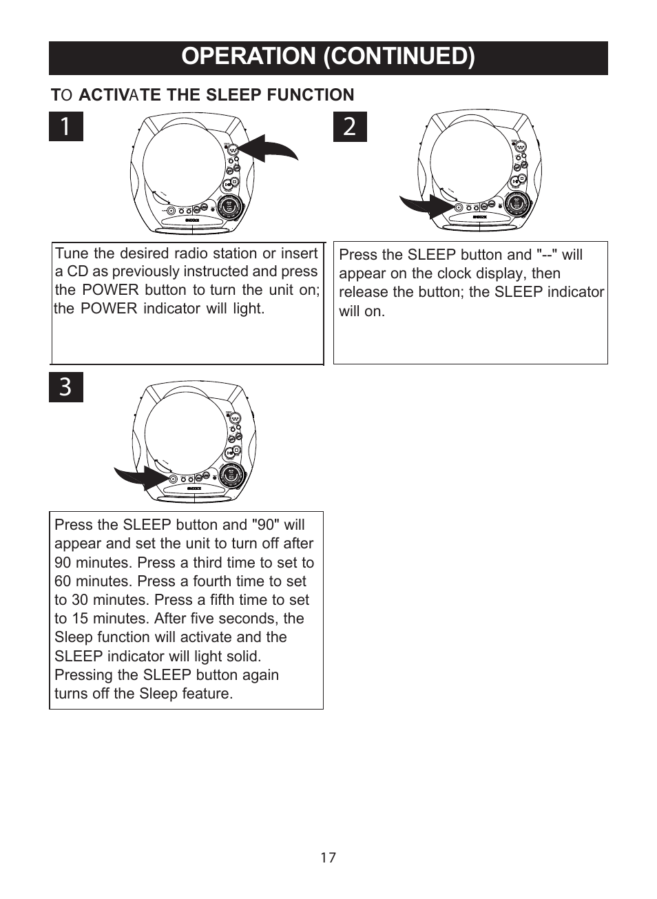 Operation (continued) | Curtis CR3988 User Manual | Page 18 / 20