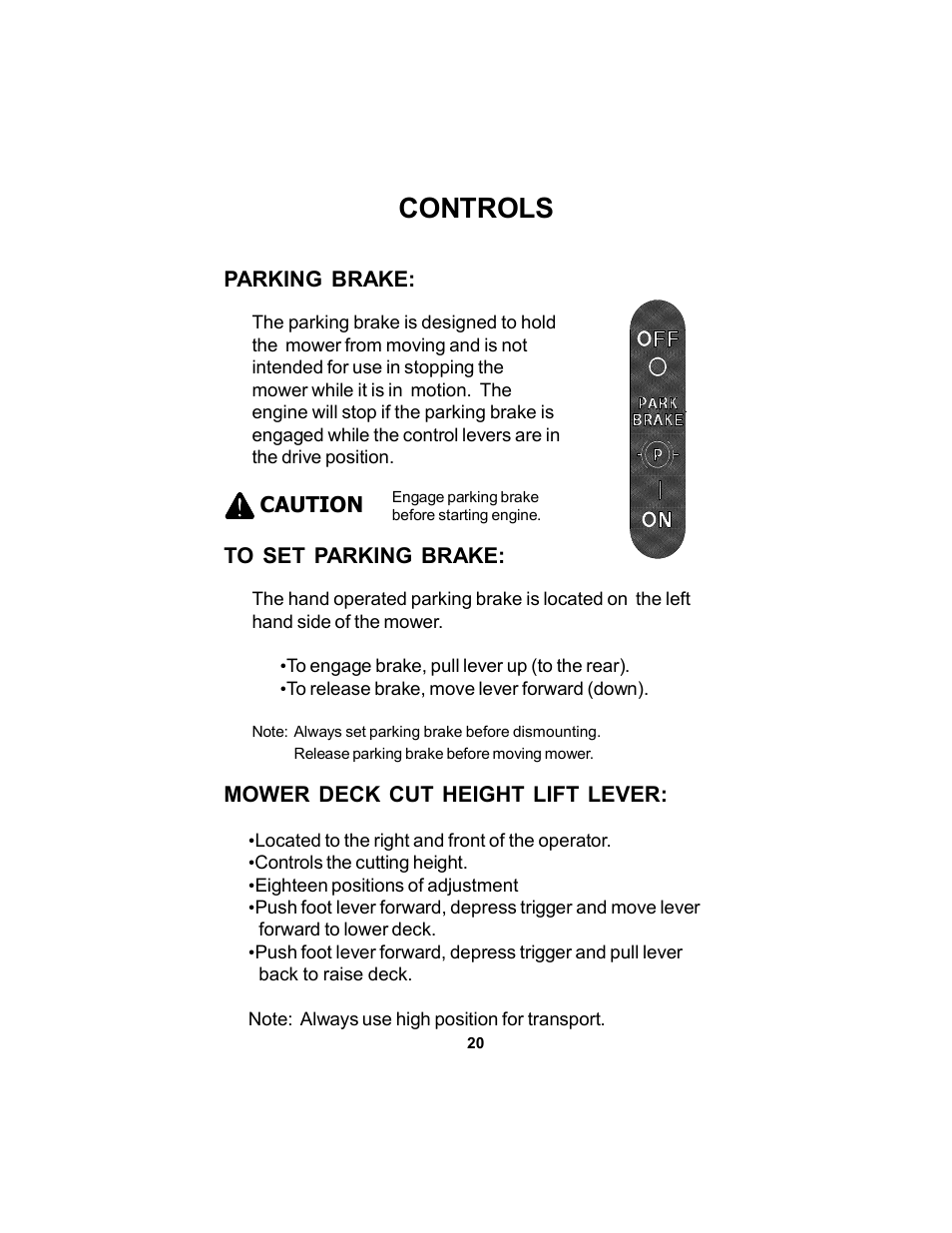 Controls | Dixon Kodiak Diesel 18626-106 User Manual | Page 20 / 52