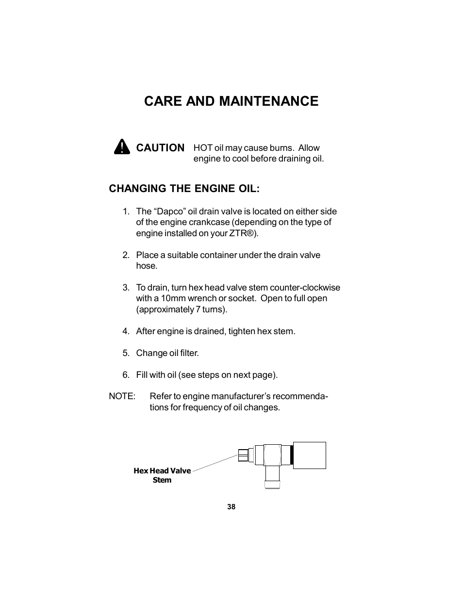 Care and maintenance | Dixon Kodiak Diesel 18626-106 User Manual | Page 38 / 52