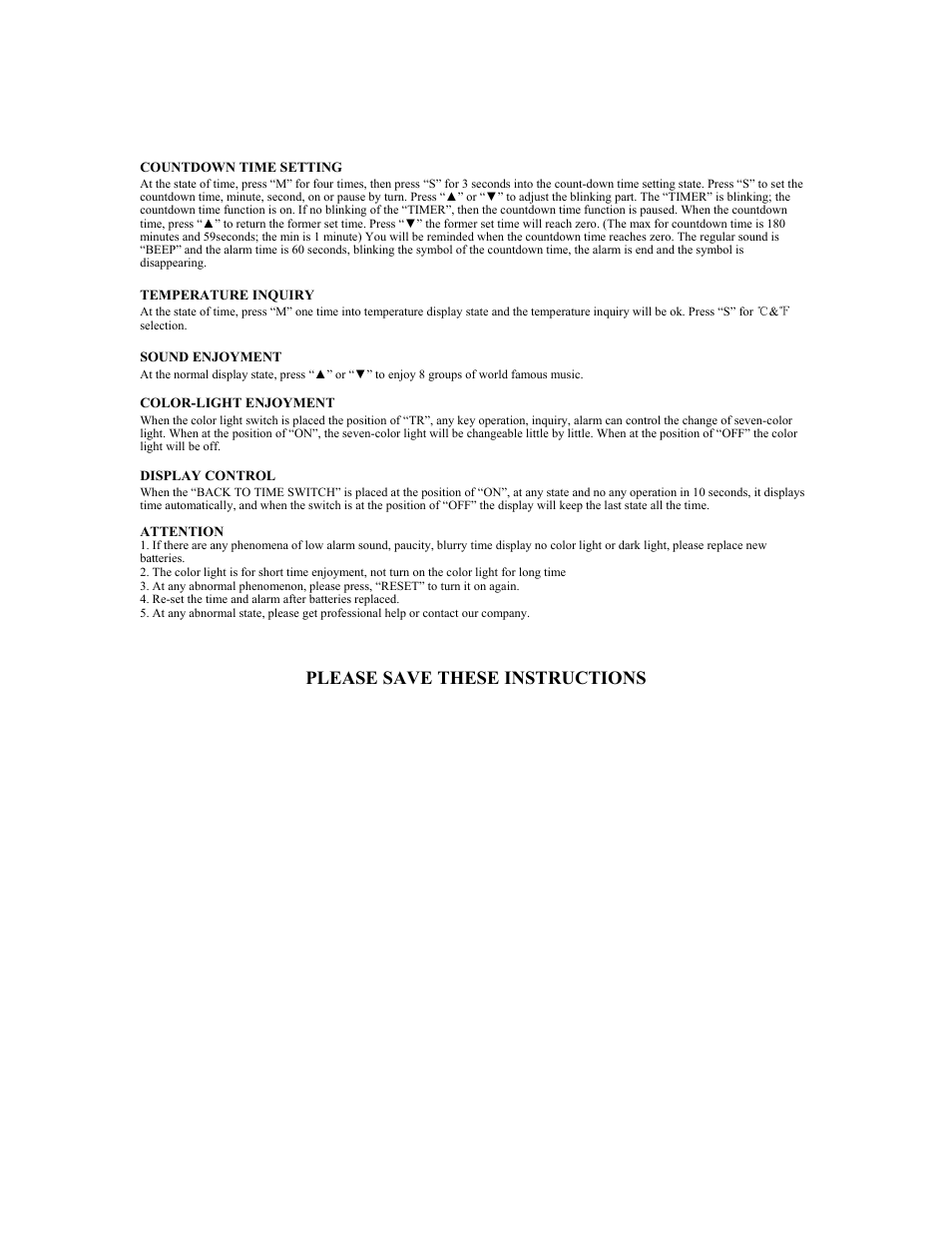 Please save these instructions | Curtis C1922 User Manual | Page 2 / 3