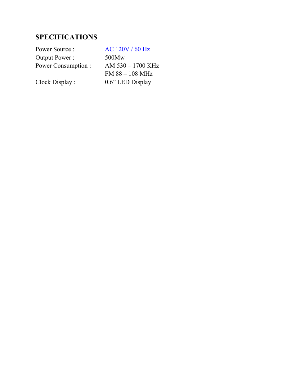 Curtis CR1276 User Manual | Page 8 / 8