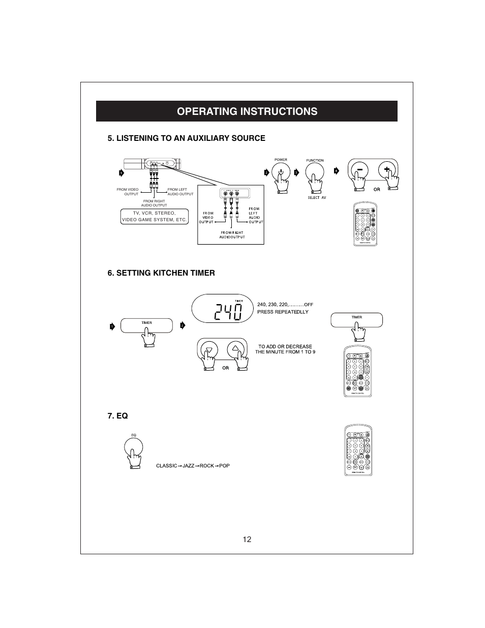 Operating instructions | Curtis KCR2611UK User Manual | Page 13 / 15