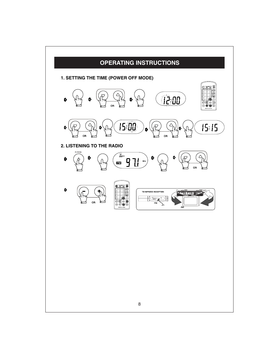 Operating instructions | Curtis KCR2611UK User Manual | Page 9 / 15