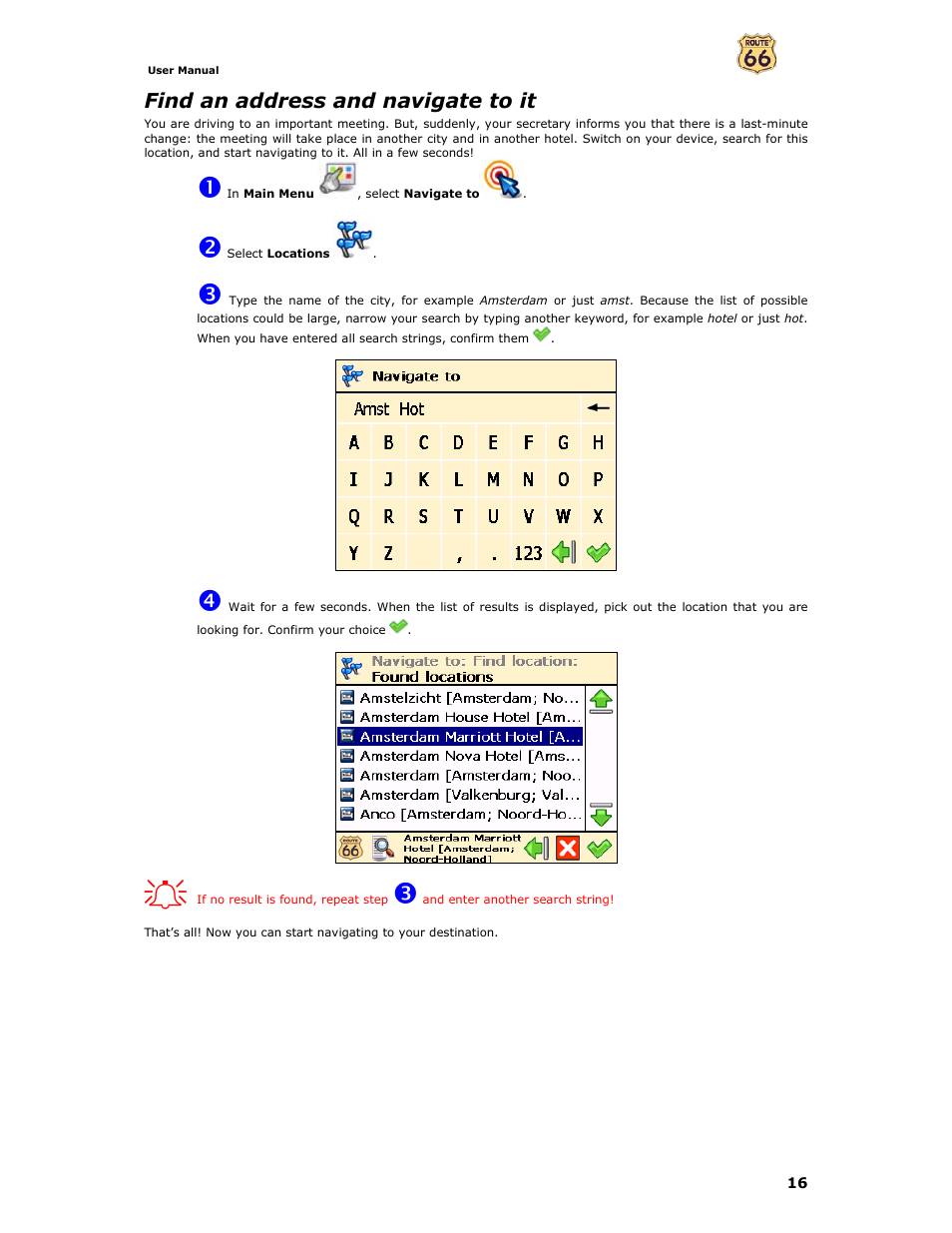 Find an address and navigate to it | Curtis GPD359 User Manual | Page 16 / 71