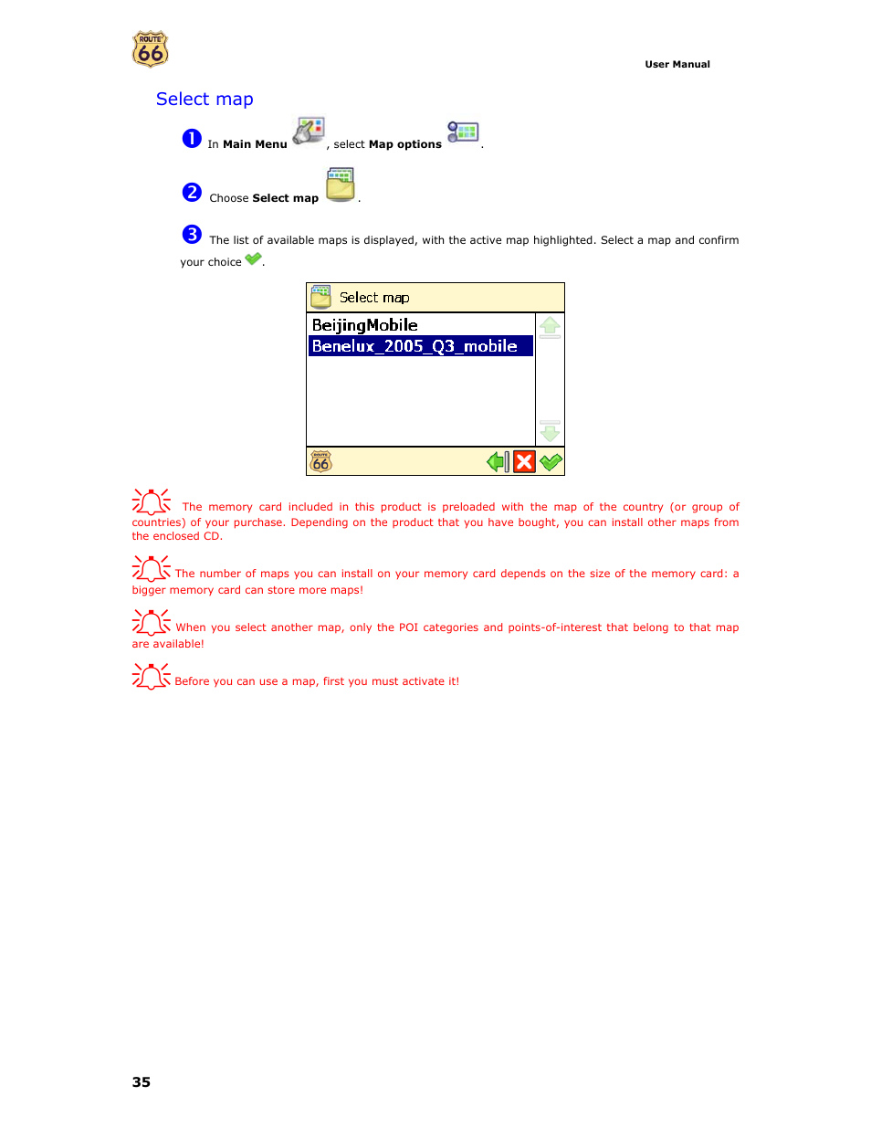 Select map | Curtis GPD359 User Manual | Page 35 / 71