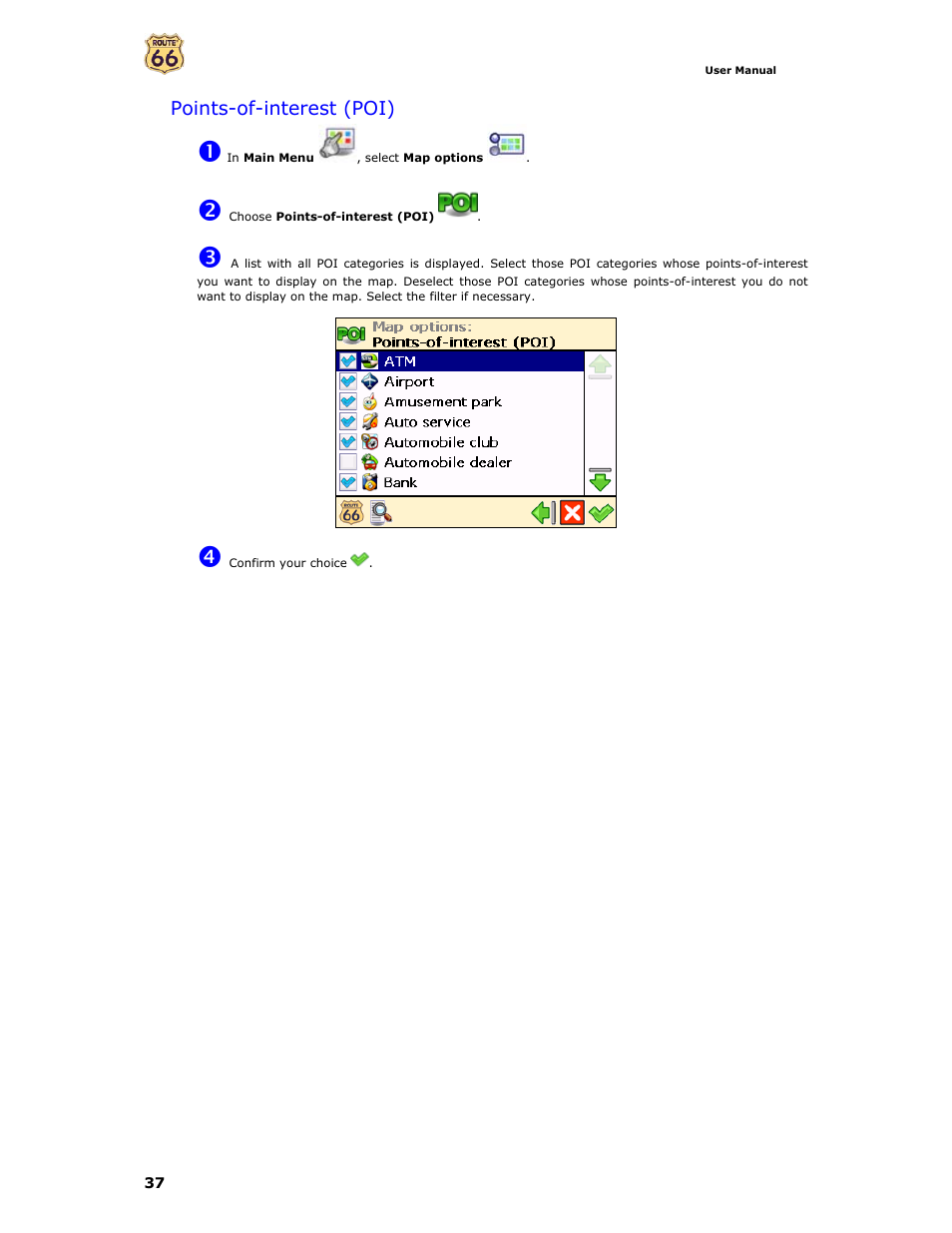 Points-of-interest (poi) | Curtis GPD359 User Manual | Page 37 / 71
