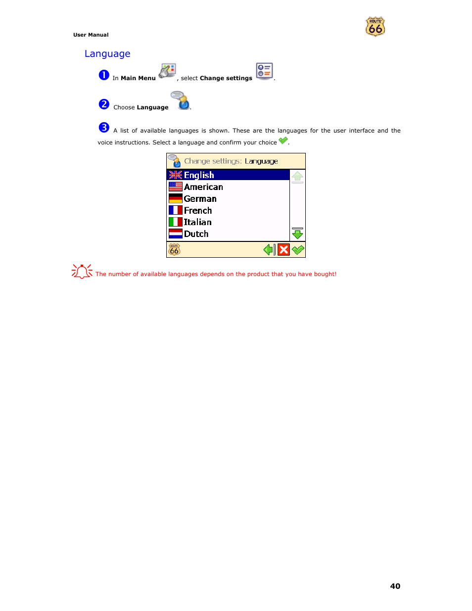 Language | Curtis GPD359 User Manual | Page 40 / 71