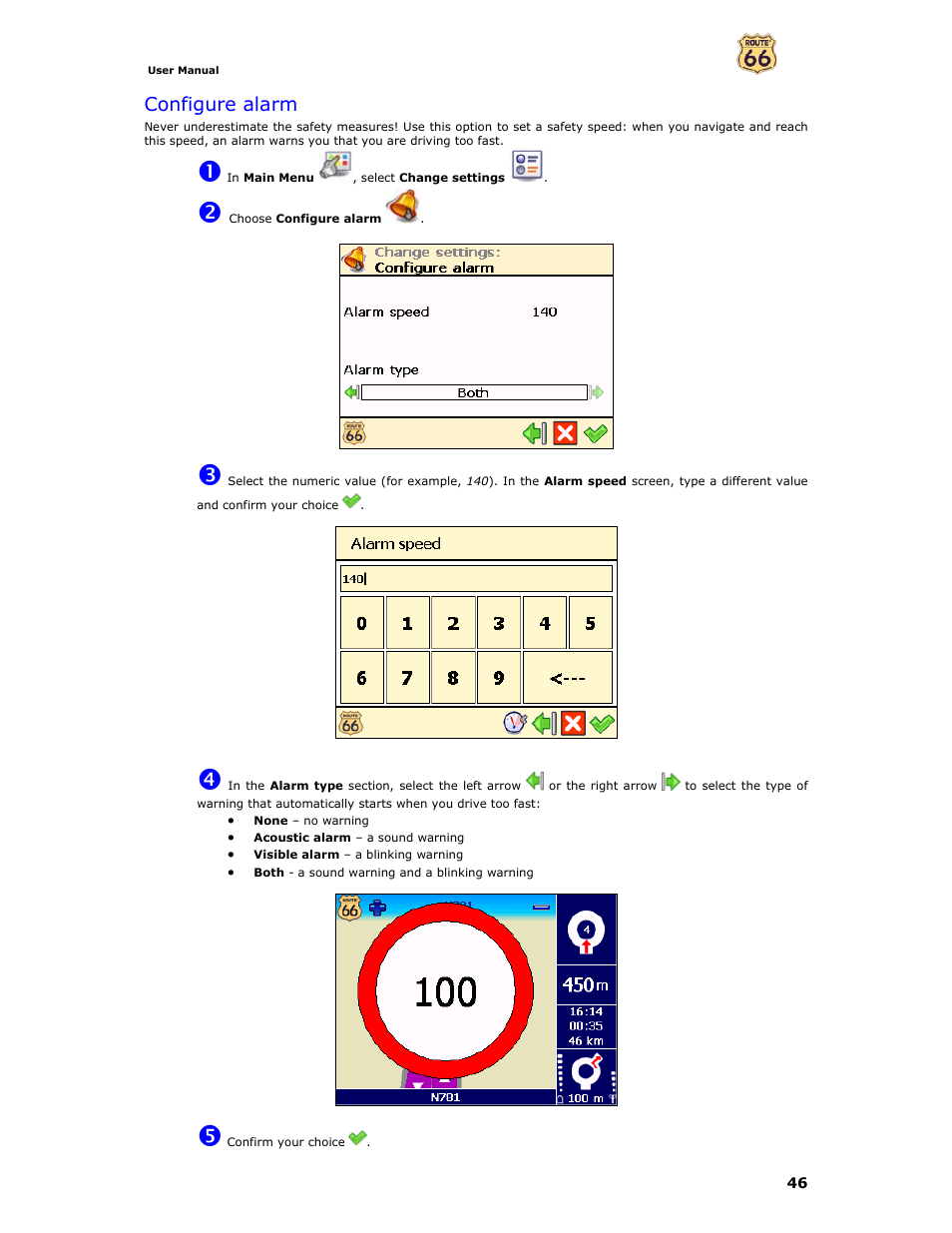 Configure alarm | Curtis GPD359 User Manual | Page 46 / 71