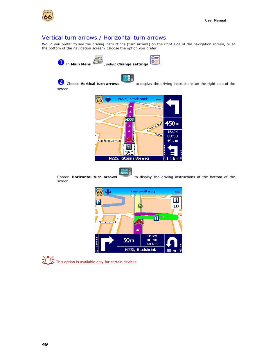 Vertical turn arrows / horizontal turn arrows | Curtis GPD359 User Manual | Page 49 / 71