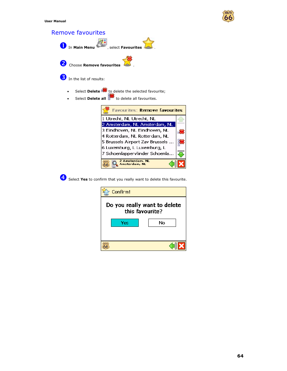 Remove favourites | Curtis GPD359 User Manual | Page 64 / 71