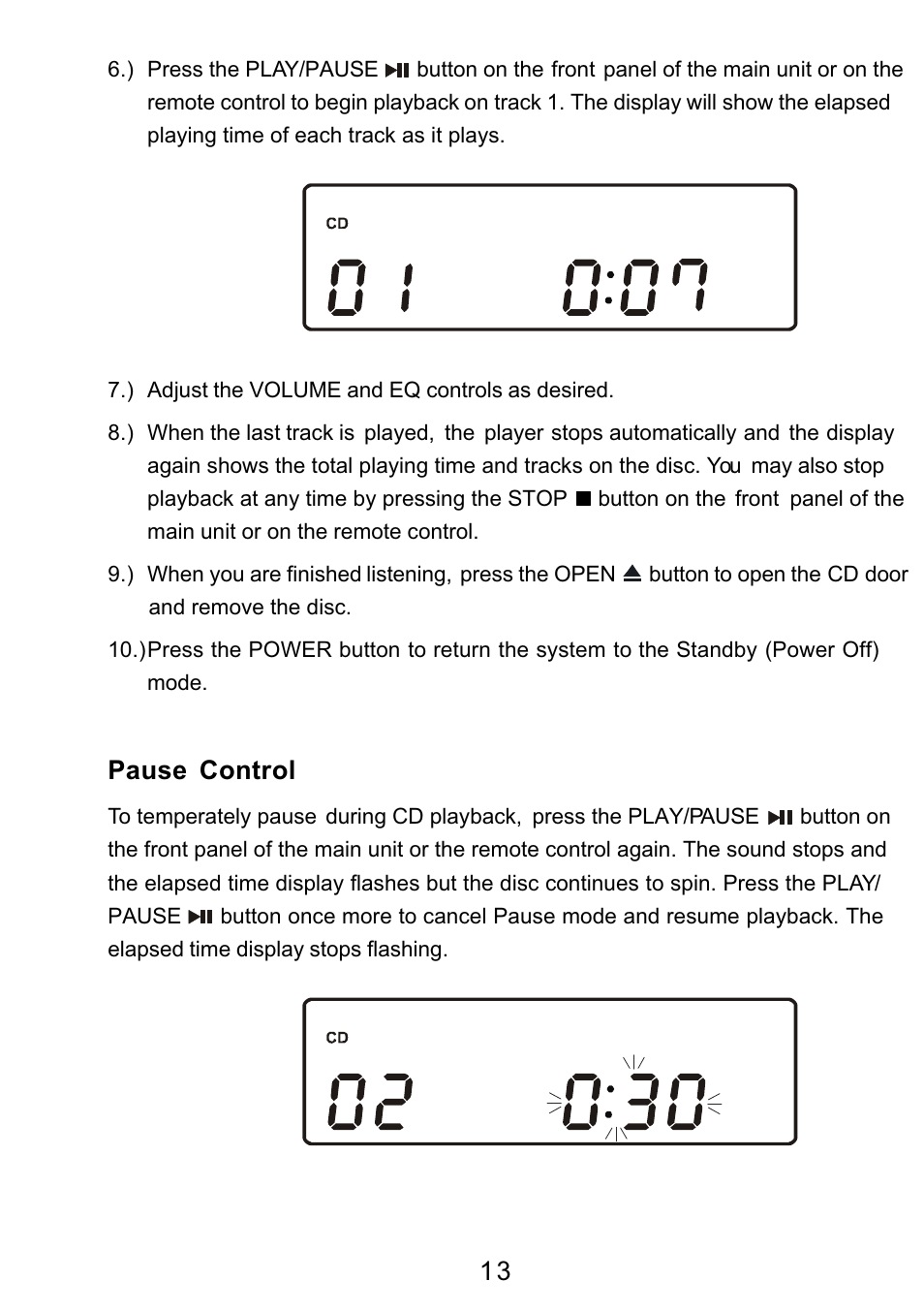 Ò³ãæ 14, Pause control | Curtis RCD3830 User Manual | Page 14 / 23