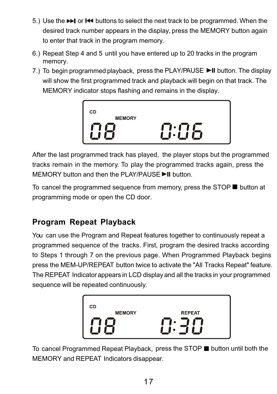 Ò³ãæ 18, Program repeat playback | Curtis RCD3830 User Manual | Page 18 / 23