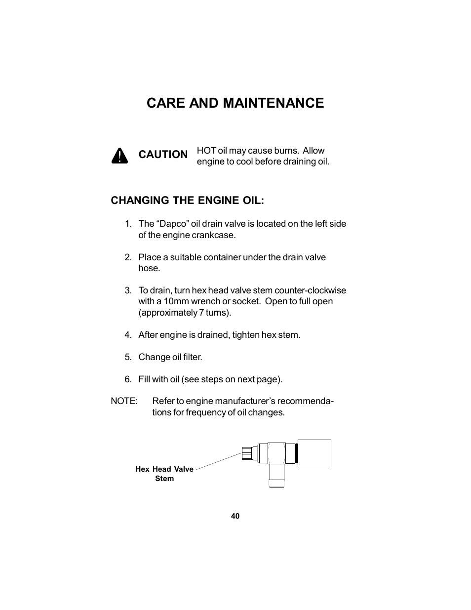 Care and maintenance | Dixon Speedztr 36 User Manual | Page 40 / 52