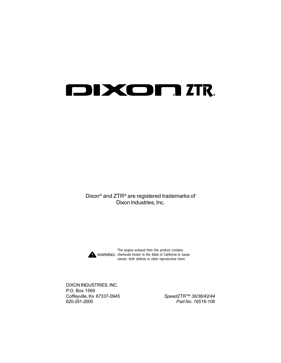 Dixon Speedztr 36 User Manual | Page 52 / 52