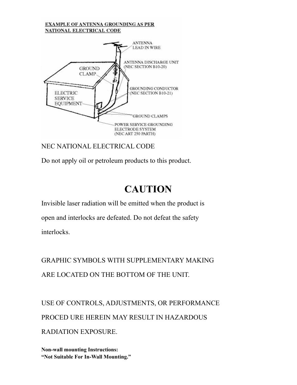 Caution | Curtis RCD313 User Manual | Page 5 / 11