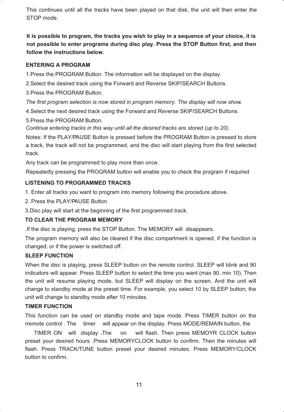 Curtis RCD725 User Manual | Page 13 / 17