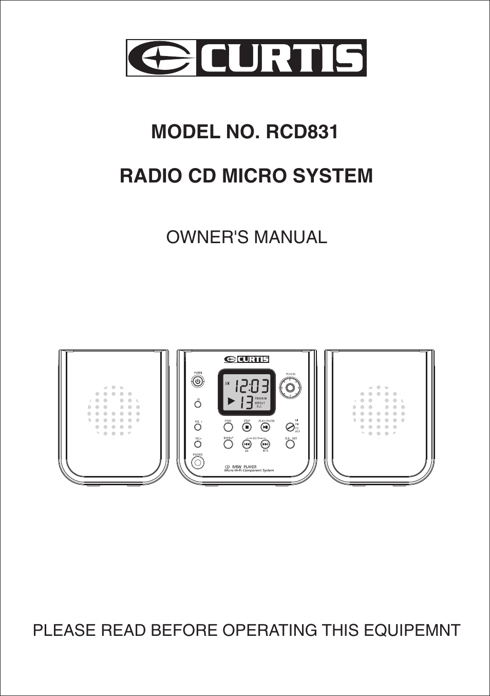 Curtis RCD831 User Manual | 14 pages