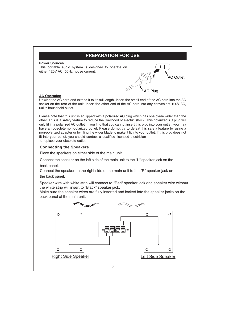 Preparation for use | Curtis RCD831 User Manual | Page 6 / 14