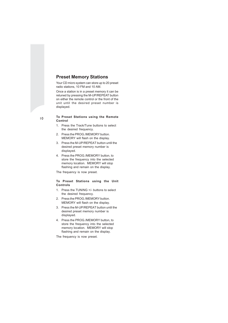 Curtis RCD869 User Manual | Page 12 / 17