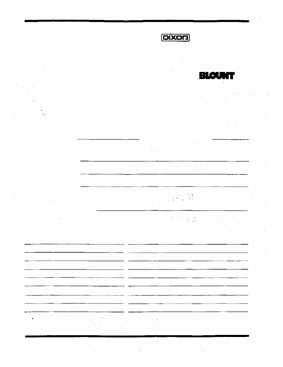 Owner information, Date purchased, Mower model number | Purchased from, Date oil changed, Date engine tuned | Dixon 6601 User Manual | Page 50 / 51