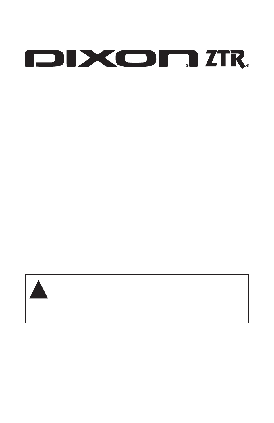 Warning | Dixon SpeedZTR 968999545 User Manual | Page 48 / 48